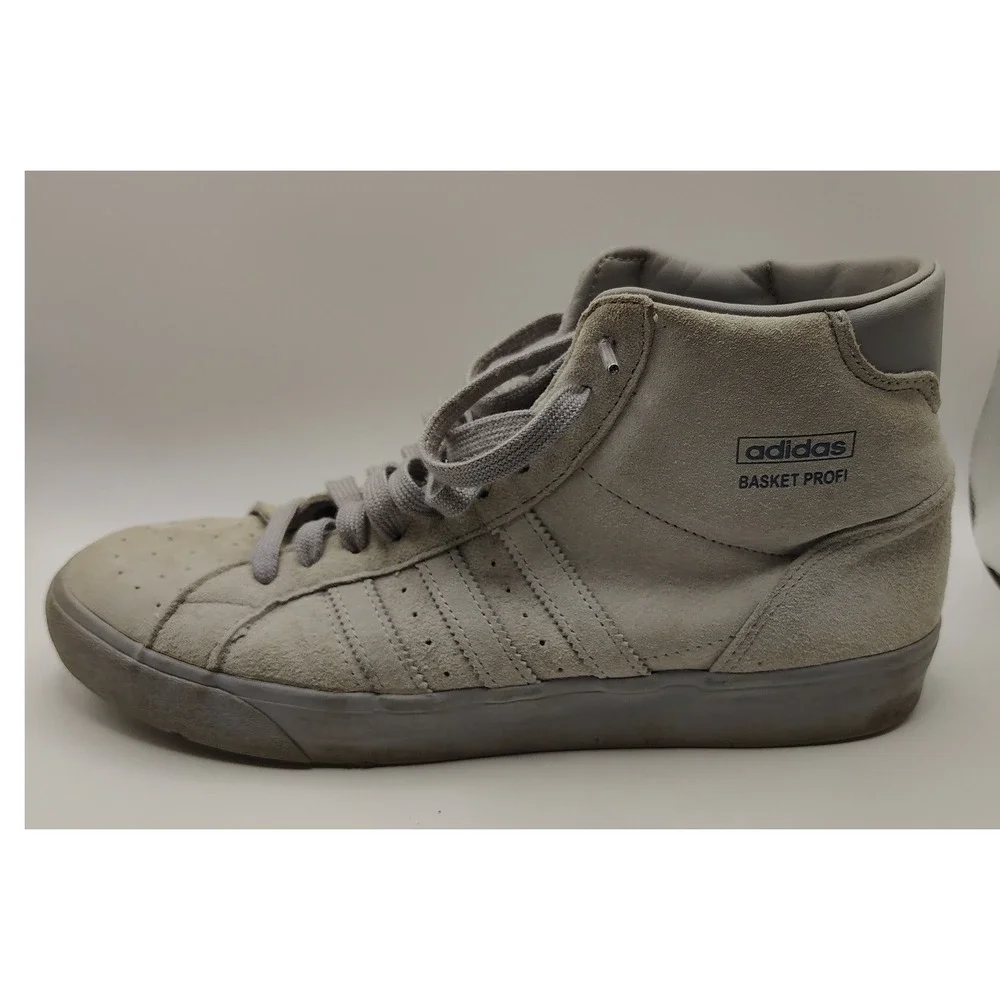 Adidas Basket Profi Mens Grey Suede High Top Sneakers FW4976 Size 10